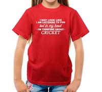 My Testa I'M Thinking About Cricket - T-Shirt - Player Pipistrello Sfera