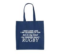 My Testa I'M Thinking About Rugby - Borsa Tote IN Tela - Player League Union