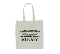My Testa I'M Thinking About Rugby - Borsa Tote IN Tela - Player League Union
