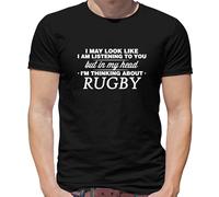 My Testa I'M Thinking About Rugby - T-Shirt - Player League Union Divertente