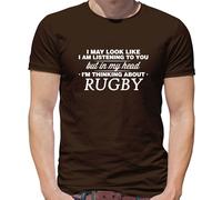 My Testa I'M Thinking About Rugby - T-Shirt - Player League Union Divertente