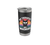 My Therapist Has Whiskers Bicchiere termico in acciaio inox doppia parete