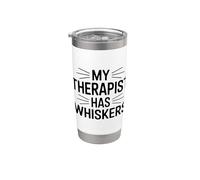 My Therapist Has Whiskers Bicchiere termico in acciaio inox doppia parete