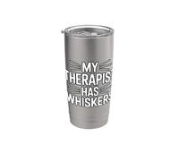 My Therapist Has Whiskers Bicchiere termico in acciaio inox doppia parete