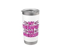 My Therapist Has Whiskers Bicchiere termico in acciaio inox doppia parete