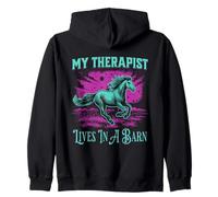 My Therapist Lives In A Barn Horse Lover Felpa con Cappuccio