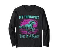 My Therapist Lives In A Barn Horse Lover Maglia a Manica