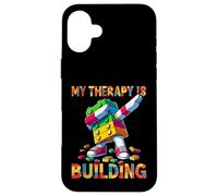 My Therapy Is Building Funny Master Builder Dabbing Custodia per iPhone 16 Plus