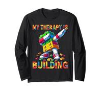 My Therapy Is Building Funny Master Builder Dabbing Maglia a Manica