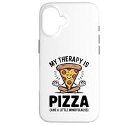 My Therapy Is Pizza Divertente Mindfulness Foodie Yoga Umorismo Custodia per iPhone 16