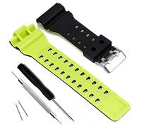 My Time OliBoPo Cinturino di ricambio in resina naturale per Casio G-Shock GD120/GA-100/GA-110/GA-100C, Nero e verde., moderno