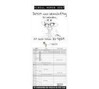 My Timer Visual Words 2027: Planer mit 2 breiten Spalten. Typo-Art Familienkalender mit Ferienterminen, Vorschau bis März 2027 und vielem mehr.