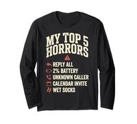 My Top 5 Horrors Adulting Horror Meme Funny Work Humor Maglia a Manica