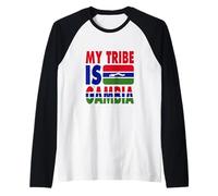 My Tribe is Gambia Adoro la Mappa della Bandiera del Gambia Maglia con Maniche Raglan