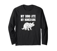 My Triceratops Ate My Homework - Dinosauro Dino School Teache Maglia a Manica