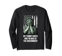 My Tummy Hurts and I'm at the Government Protest Resist Flag Maglia a Manica