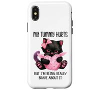 My Tummy Hurts But I'm Being Really Brave About It Funny Cat Custodia per iPhone X/XS