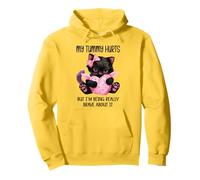 My Tummy Hurts But I'm Being Really Brave About It Funny Cat Felpa con Cappuccio