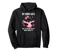 My Tummy Hurts But Im Being Really Brave About It Funny Cat Felpa con Cappuccio