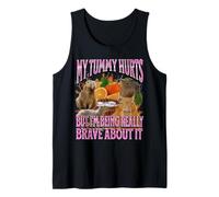 My Tummy Hurts Funny Capybara Meme Bootleg Graphics Canotta