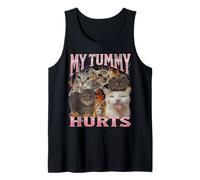My Tummy Hurts Funny Cat Meme Bootleg Graphics Canotta