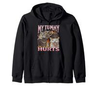 My Tummy Hurts Funny Cat Meme Bootleg Graphics Felpa con Cappuccio