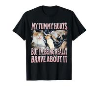 My Tummy Hurts Funny Cat Meme Bootleg Graphics Maglietta
