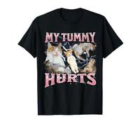 My Tummy Hurts Funny Cat Meme Bootleg Graphics Maglietta