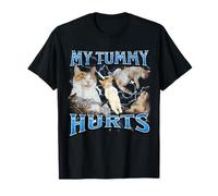 My Tummy Hurts Funny Cat Meme Bootleg Graphics Maglietta