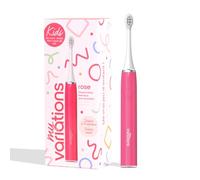 My Variations Kids - Spazzolino da denti elettrico sonico per bambini, ricaricabile, consigliato dai dentisti, 2 modalità, 27 adesivi, 1 mese di autonomia, timer da 3 anni (rosa, 3-12 anni)