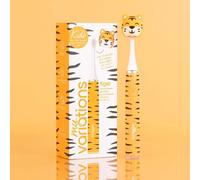 My Variations Kids - Spazzolino da denti elettrico sonico per bambini, ricaricabile, consigliato dai dentisti, 2 modalità, 27 adesivi, 1 mese di autonomia, timer da 3 anni (Tiger, 3-12 anni)