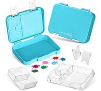 My Vesperbox - Contenitore porta pranzo per bambini, con 4 + 2 scomparti, estremamente robusto, ideale per l'asilo e la scuola (colore celeste)