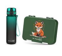 My Vesperbox - Len - Set - Contenitore per il pranzo e borraccia da 500 ml per bambini, a prova di perdite e senza BPA, contenitore per il pranzo per la scuola e l'asilo - Set Bento Box