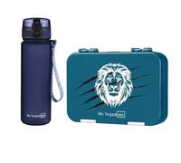 My Vesperbox - Len - Set - Contenitore per il pranzo e borraccia da 500 ml per bambini, a prova di perdite e senza BPA, contenitore per il pranzo per la scuola e l'asilo - Set Bento Box