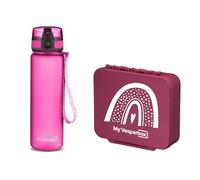 My Vesperbox Liv Set - Contenitore per il pranzo e borraccia da 500 ml per bambini, a prova di perdite e senza BPA, contenitore per il pranzo per la scuola e l'asilo - Set Bento Box - Made in Germany
