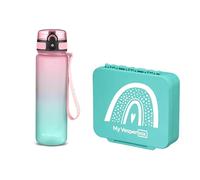 My Vesperbox Liv Set - Contenitore per il pranzo e borraccia da 500 ml per bambini, a prova di perdite e senza BPA, contenitore per il pranzo per la scuola e l'asilo - Set Bento Box - Made in Germany