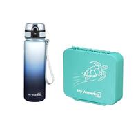 My Vesperbox Liv Set - Contenitore per il pranzo e borraccia da 500 ml per bambini, a prova di perdite e senza BPA, contenitore per il pranzo per la scuola e l'asilo - Set Bento Box - Made in Germany