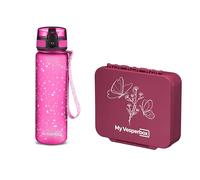 My Vesperbox Liv Set - Contenitore per il pranzo e borraccia da 500 ml per bambini, a prova di perdite e senza BPA, contenitore per il pranzo per la scuola e l'asilo - Set Bento Box - Made in Germany