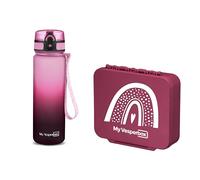 My Vesperbox Liv Set - Contenitore per il pranzo e borraccia da 500 ml per bambini, a prova di perdite e senza BPA, contenitore per il pranzo per la scuola e l'asilo - Set Bento Box - Made in Germany