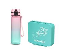My Vesperbox Liv Set - Contenitore per il pranzo e borraccia da 500 ml per bambini, a prova di perdite e senza BPA, contenitore per il pranzo per la scuola e l'asilo - Set Bento Box - Made in Germany