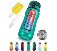 My Vesperbox Minny, borraccia termica in acciaio inox, resistente alle perdite, con cannuccia o colino, 400 ml, 600 ml, resistente bottiglia d'acqua in acciaio inox, per bambini e adulti (turchese,