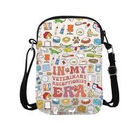 My Veterinary Receptionist Era Borsa a tracolla Receptionist Day Regalo per Veterinario Receptionist Messenger Bag Vet Tech Gift, Vet Recep Era Cb, 15*21*2cm