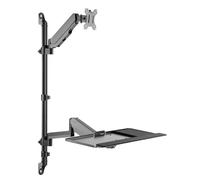 my wall Supporto da parete per tastiera e monitor, HL64L, scrivania regolabile in altezza, girevole lateralmente, inclinabile, verticale e orizzontale