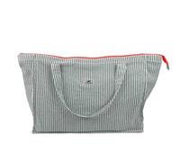 MY WANDER | Borsa da Spiaggia XXL da Donna | 50L - 54x41x22 cm | Pieghevole e Sostenibile | Tessuto Resistente | Grande Capacità | Stile Estivo a Denim Stripes