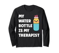 My Water Bottle is My Therapist Funny Hydration Maglia a Manica