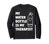 My Water Bottle is My Therapist Funny Hydration Maglia a Manica