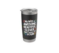 My Wife Awesome Beautiful Clever And Fun |- Bicchiere termico in acciaio inox doppia parete