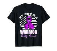 My Wife is a Warrior Epilepsy Awareness Nastro Viola Maglietta