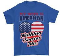 My Wife Is American Nothing Spaventa Me USA T-Shirt 100% Cotone