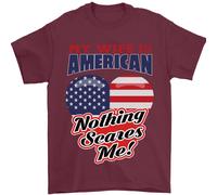 My Wife Is American Nothing Spaventa Me USA T-Shirt 100% Cotone